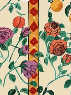 'Gallery Room Floral' Wallpaper By CAB X Carlyle - Cream -Wall Decoration Store Gallery Room Floral Cream Detail