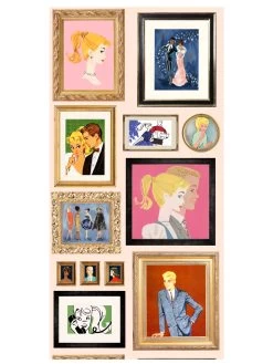 'Gallery Walls Illustrated' Wallpaper By Barbie™ - Peach