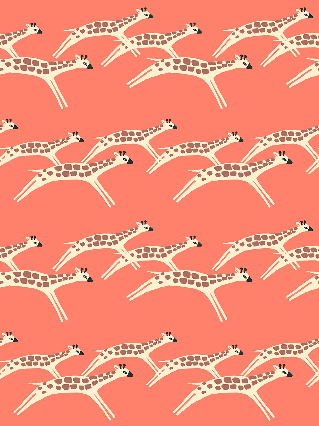 'Galloping Giraffes' Wallpaper By Tea Collection - Watermelon 3 'Galloping Giraffes' Wallpaper By Tea Collection - Watermelon