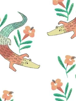 'Gator Garden' Wallpaper By Tea Collection - Baja -Wall Decoration Store Gator Garden by Tea Collection Baja Detail