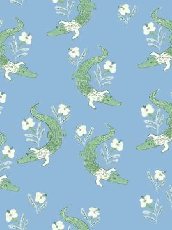 'Gator Garden' Wallpaper By Tea Collection - Cornflower