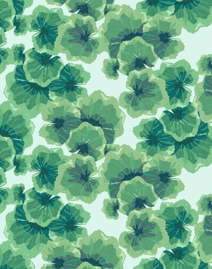 'Geranium Leaves' Wallpaper By Nathan Turner - Robins Egg 3 'Geranium Leaves' Wallpaper By Nathan Turner - Robins Egg