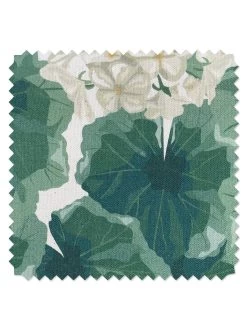 'Fabric By The Yard - Geranium - Natural On Raw Canvas
