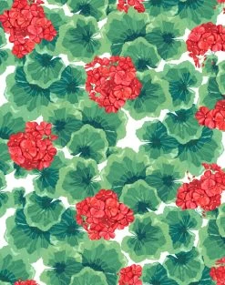 'Geranium' Wallpaper By Nathan Turner - Red
