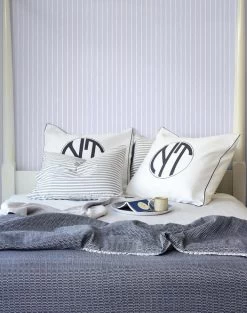 'Get In Line' Wallpaper By Wallshoppe - Lavender -Wall Decoration Store GetInLine lavender insitu bed