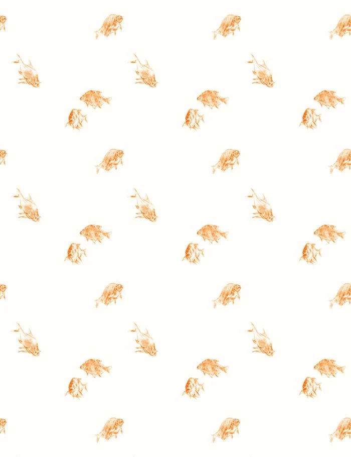 'Goldfish' Wallpaper By Nathan Turner - White 3 'Goldfish' Wallpaper By Nathan Turner - White