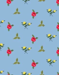 'Grand Villa Garden' Wallpaper By Carly Beck - Cornflower