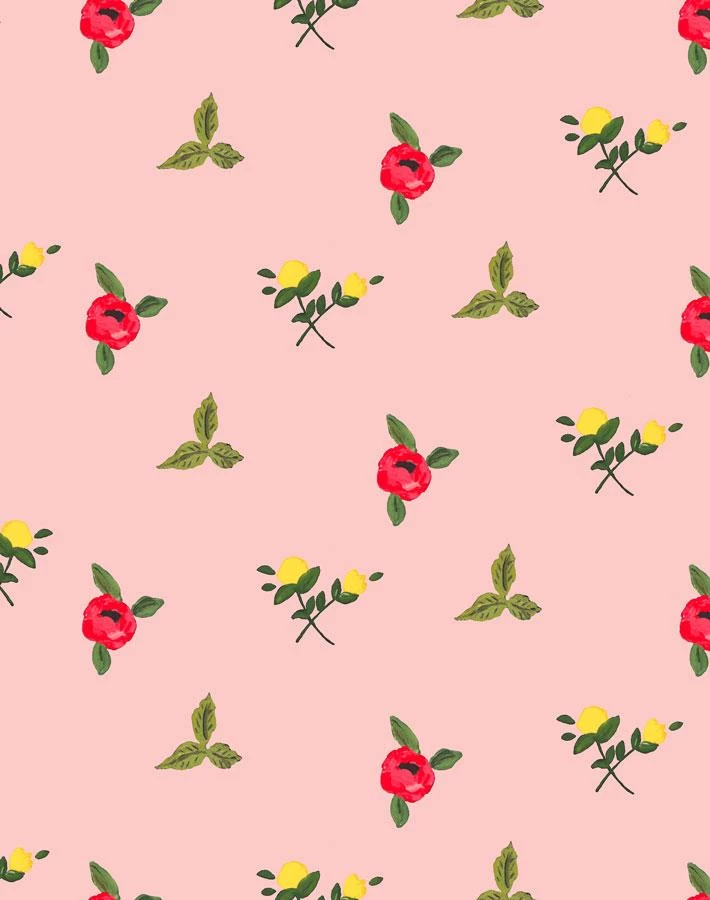 'Grand Villa Garden' Wallpaper By Carly Beck - Pink 3 'Grand Villa Garden' Wallpaper By Carly Beck - Pink