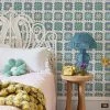 'Granny Squares' Wallpaper By Lingua Franca - Green Blue