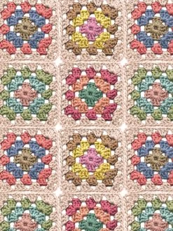 'Granny Squares' Wallpaper By Lingua Franca - Taupe Multi -Wall Decoration Store Granny Squares TaupeMulti