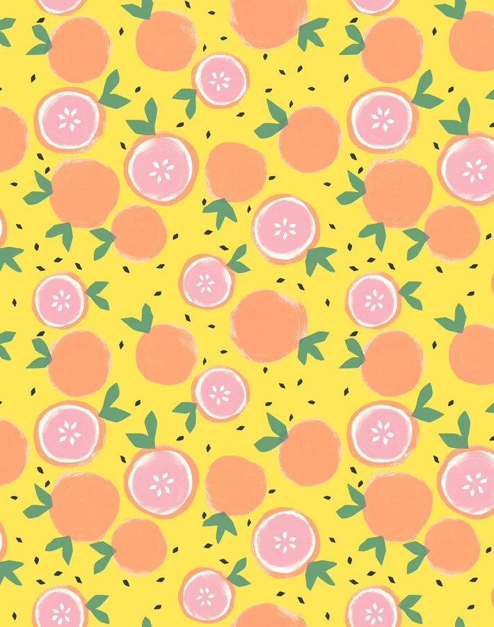 'Grapefruit' Wallpaper By Tea Collection - Daffodil 3 'Grapefruit' Wallpaper By Tea Collection - Daffodil