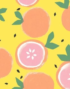 'Grapefruit' Wallpaper By Tea Collection - Daffodil 7 'Grapefruit' Wallpaper By Tea Collection - Daffodil -Wall Decoration Store Grapefruits Daffodil detail