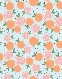 'Grapefruit' Wallpaper By Tea Collection - Pale Blue
