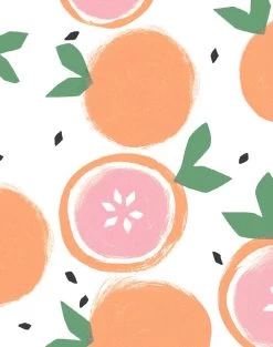 'Grapefruit' Wallpaper By Tea Collection - White -Wall Decoration Store Grapefruits White detail