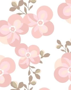 'Graphic Flower' Wallpaper By Tea Collection - Ballet Slipper -Wall Decoration Store GraphicFlower Ballet Slipper detail