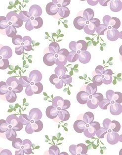 'Graphic Flower' Wallpaper By Tea Collection - Lavender