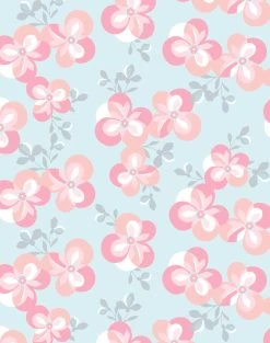 'Graphic Flower' Wallpaper By Tea Collection - Pale Blue