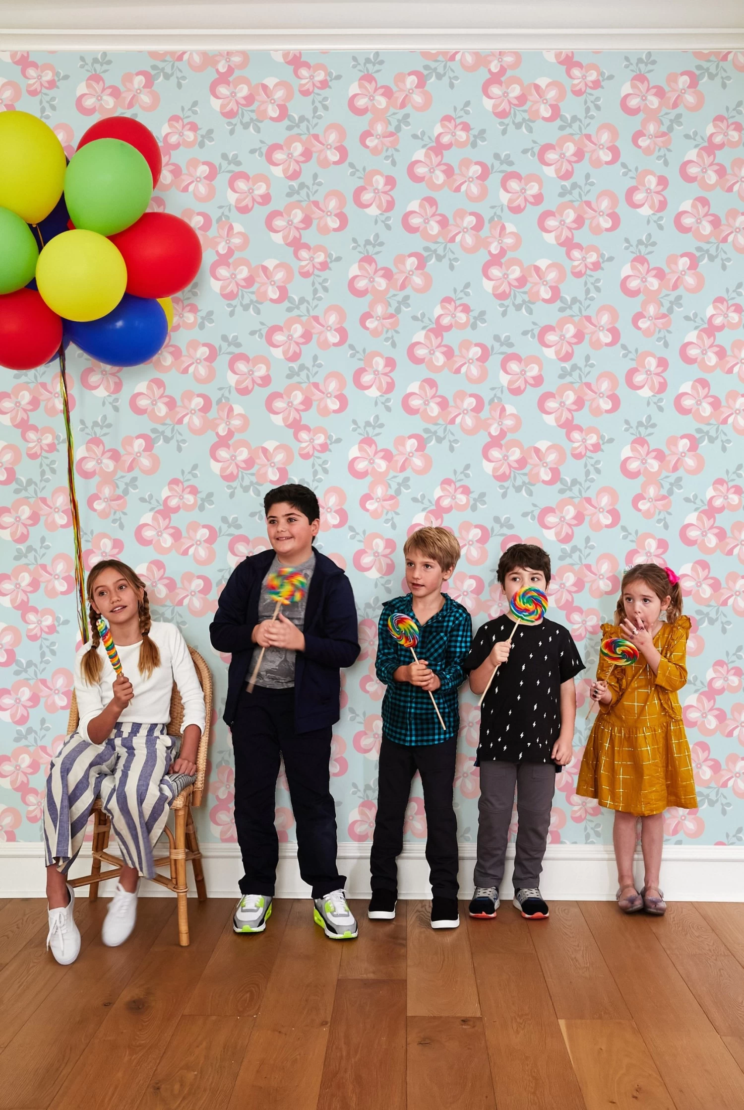 'Graphic Flower' Wallpaper By Tea Collection - Pale Blue 4 'Graphic Flower' Wallpaper By Tea Collection - Pale Blue - Image 2