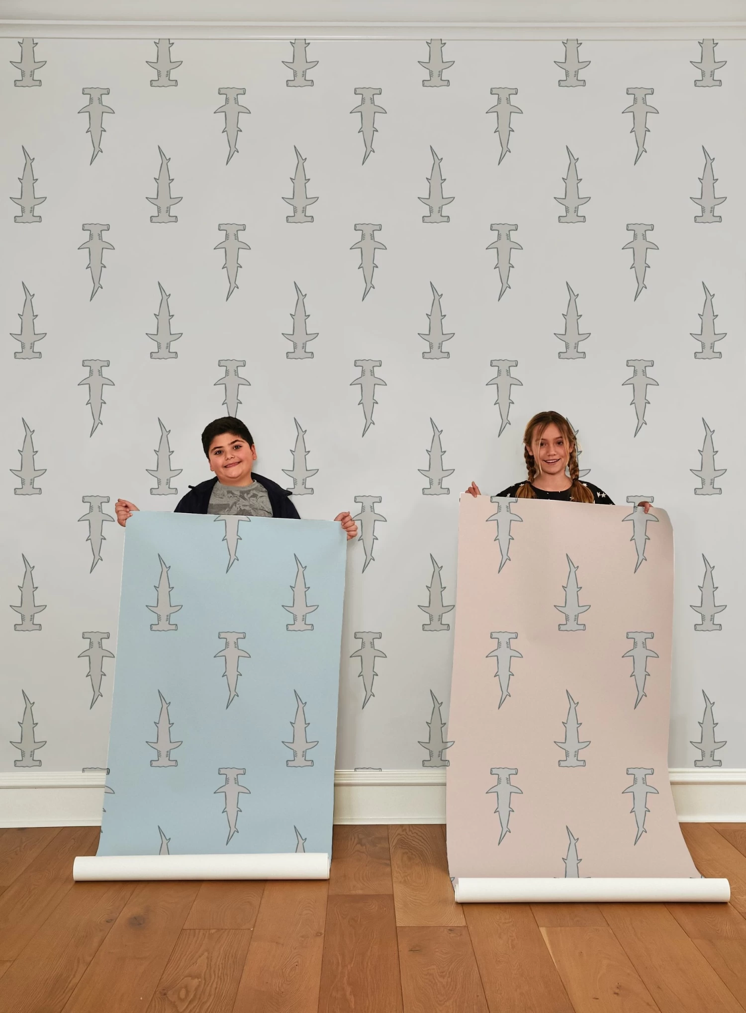 'Hammerheads' Wallpaper By Tea Collection - Pale Blue 4 'Hammerheads' Wallpaper By Tea Collection - Pale Blue - Image 2