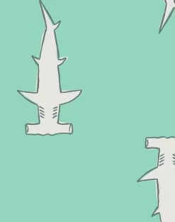 'Hammerheads' Wallpaper By Tea Collection - Caribbean -Wall Decoration Store Hammerheads Caribbean detail