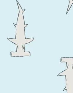 'Hammerheads' Wallpaper By Tea Collection - Pale Blue 7 'Hammerheads' Wallpaper By Tea Collection - Pale Blue -Wall Decoration Store Hammerheads Pale Blue detail