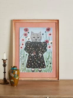 'Helen With Butterflies' By Carly Beck Art Print -Wall Decoration Store Helen by CAB Grasscloth Portrait Large RS