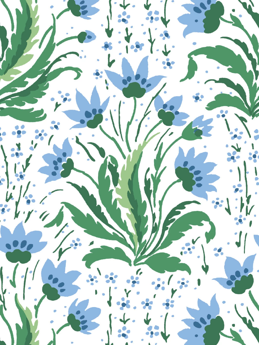 'Hillhouse Floral Multi' Wallpaper By Nathan Turner - Blue Green 4 'Hillhouse Floral Multi' Wallpaper By Nathan Turner - Blue Green - Image 2