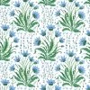 'Hillhouse Floral Multi' Wallpaper By Nathan Turner - Blue Green