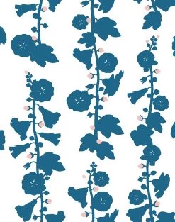'Hollyhock' Wallpaper By Clare V. - Cadet Blue 9 'Hollyhock' Wallpaper By Clare V. - Cadet Blue -Wall Decoration Store Hollyhock Cadet Blue product e76e271d 151e 4305 9a79 09c1d7405e1e