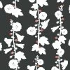 'Hollyhock' Wallpaper By Clare V. - Charcoal