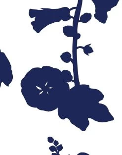 'Hollyhock' Wallpaper By Clare V. - Navy -Wall Decoration Store Hollyhock Navy detail 3e1d8e35 baa2 46a6 9553 d7f7dffb1da8