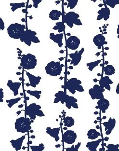 'Hollyhock' Wallpaper By Clare V. - Navy -Wall Decoration Store Hollyhock Navy product 52c82fa0 e4e4 48e7 b2e0 361e680ff80f