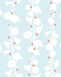 'Hollyhock' Wallpaper By Clare V. - Sky