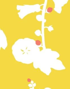 'Hollyhock' Wallpaper By Clare V. - Yellow 7 'Hollyhock' Wallpaper By Clare V. - Yellow -Wall Decoration Store Hollyhock Yellow detail 2617858d d061 44e6 b743 a48162d7478e