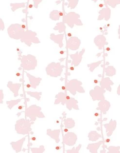 'Hollyhock' Wallpaper By Clare V. - Shell 9 'Hollyhock' Wallpaper By Clare V. - Shell -Wall Decoration Store Hollyhock pink product 24db7fa9 ec6d 4e35 a0bf f24994242067