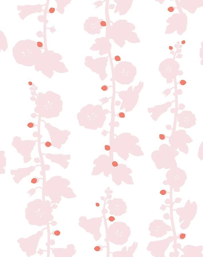 'Hollyhock' Wallpaper By Clare V. - Shell 6 'Hollyhock' Wallpaper By Clare V. - Shell - Image 4
