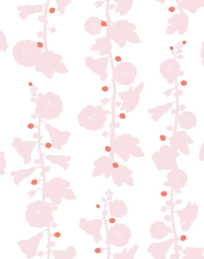 'Hollyhock' Wallpaper By Clare V. - Shell 3 'Hollyhock' Wallpaper By Clare V. - Shell
