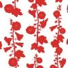 'Hollyhock' Wallpaper By Clare V. - Red