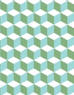 'Ice Cubist' Wallpaper By Wallshoppe - Caribbean