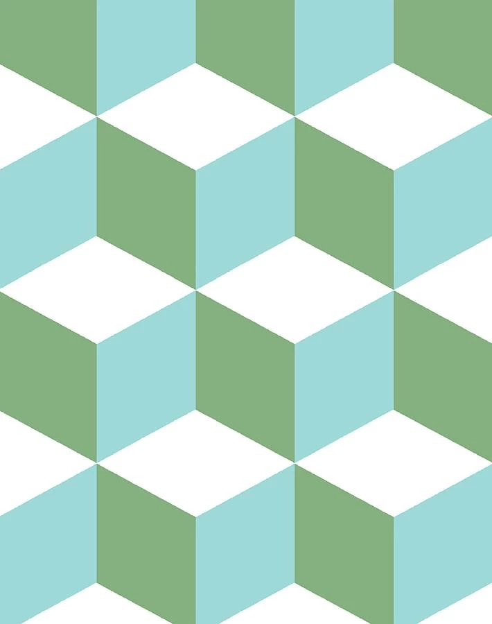 'Ice Cubist' Wallpaper By Wallshoppe - Caribbean 5 'Ice Cubist' Wallpaper By Wallshoppe - Caribbean - Image 3