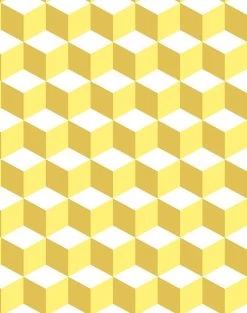 'Ice Cubist' Wallpaper By Wallshoppe - Yellow -Wall Decoration Store IceCubist Yellow f3331ccf ec68 471a a095 55a4dceaf238