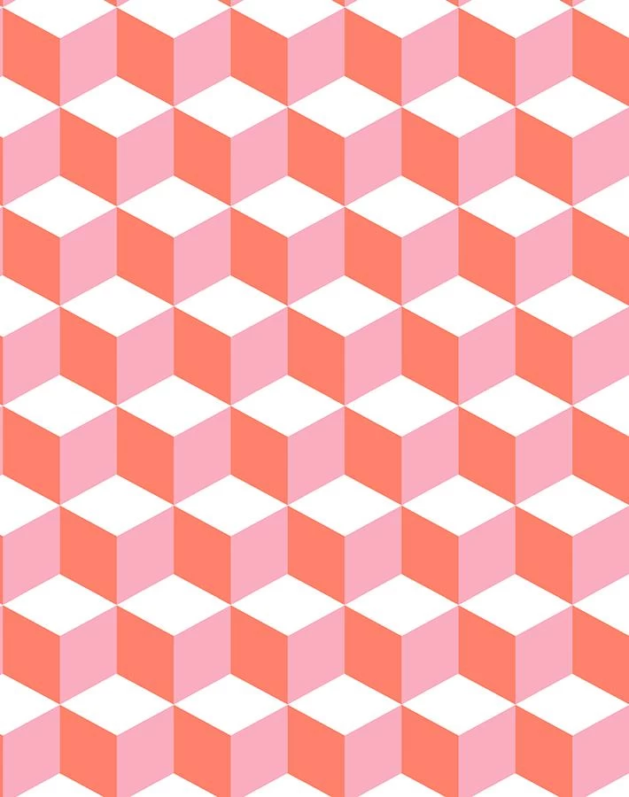 'Ice Cubist' Wallpaper By Wallshoppe - Red 3 'Ice Cubist' Wallpaper By Wallshoppe - Red