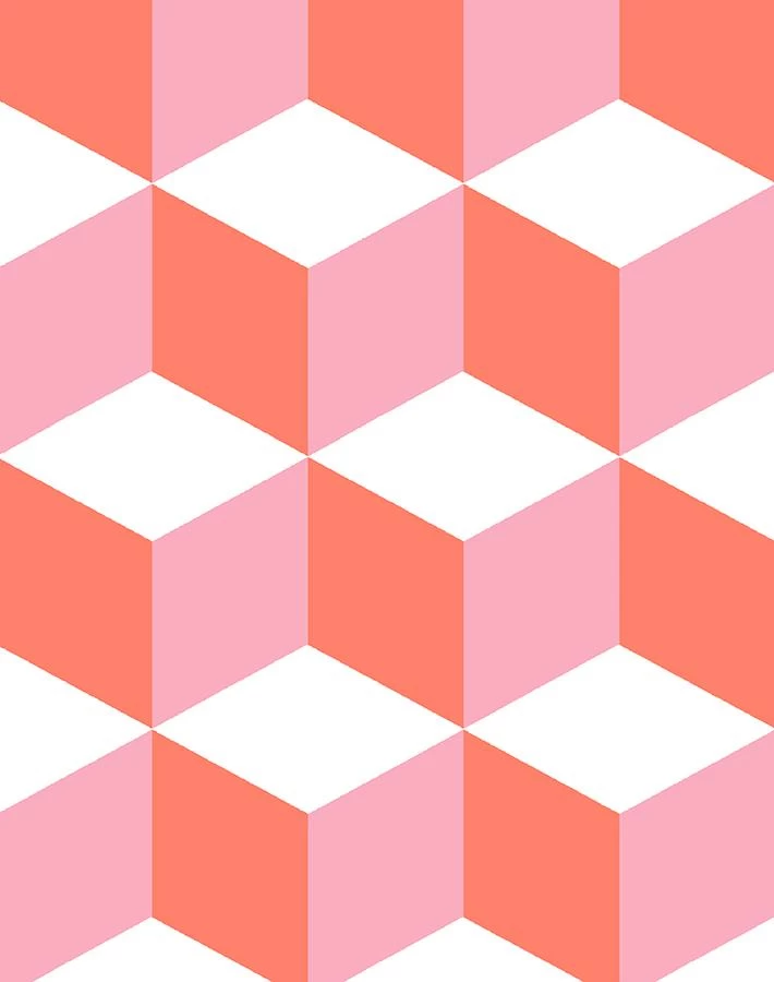 'Ice Cubist' Wallpaper By Wallshoppe - Red 5 'Ice Cubist' Wallpaper By Wallshoppe - Red - Image 3