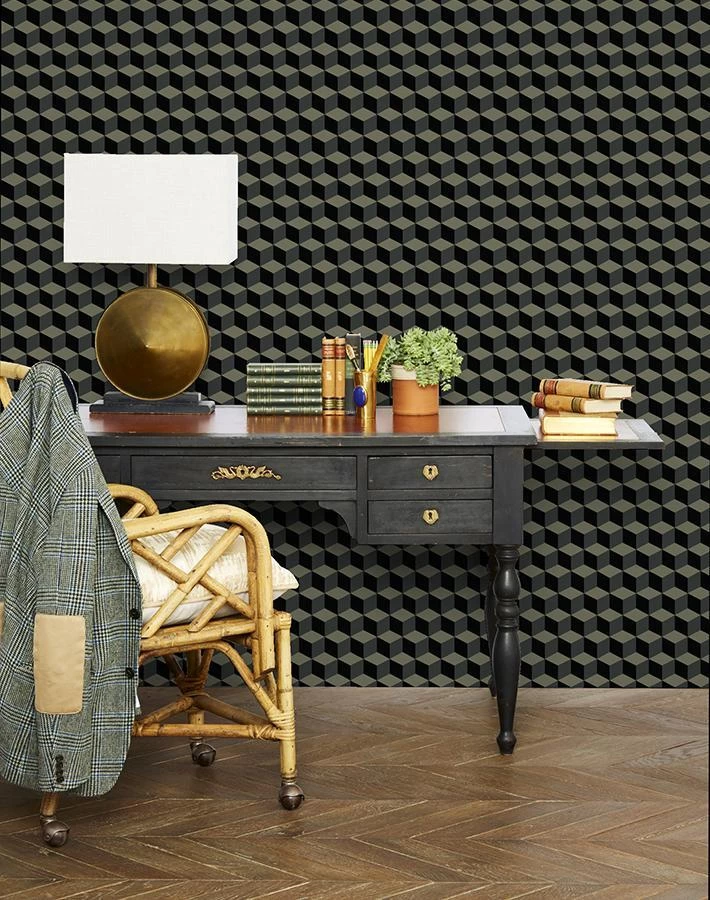 'Ice Cubist' Wallpaper By Wallshoppe - Onyx 4 'Ice Cubist' Wallpaper By Wallshoppe - Onyx - Image 2