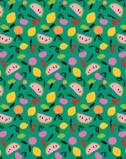 'Island Fruits' Wallpaper By Tea Collection - Emerald