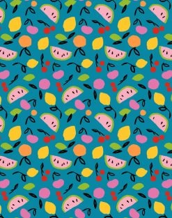 'Island Fruits' Wallpaper By Tea Collection - Teal