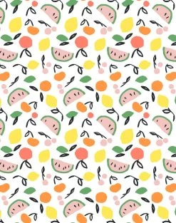 'Island Fruits' Wallpaper By Tea Collection - White