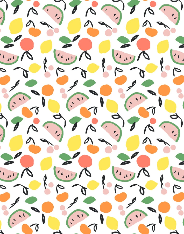 'Island Fruits' Wallpaper By Tea Collection - White 3 'Island Fruits' Wallpaper By Tea Collection - White