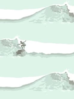 'Janet Rides' Wallpaper By Lingua Franca - Mint -Wall Decoration Store Janet Rides Wallpaper Lingua Franca Mint Detail