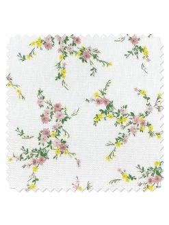 'Fabric By The Yard - Jolene - Lemon Pink On Linen